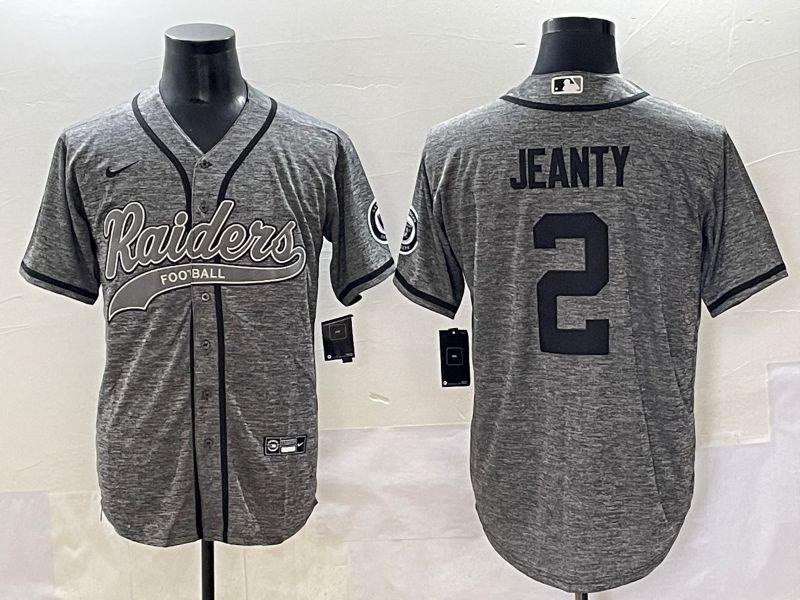 Men 2025 Oakland Raiders 2 Jeanty Grey Joint Name Nike Limited NFL Jersey style 1